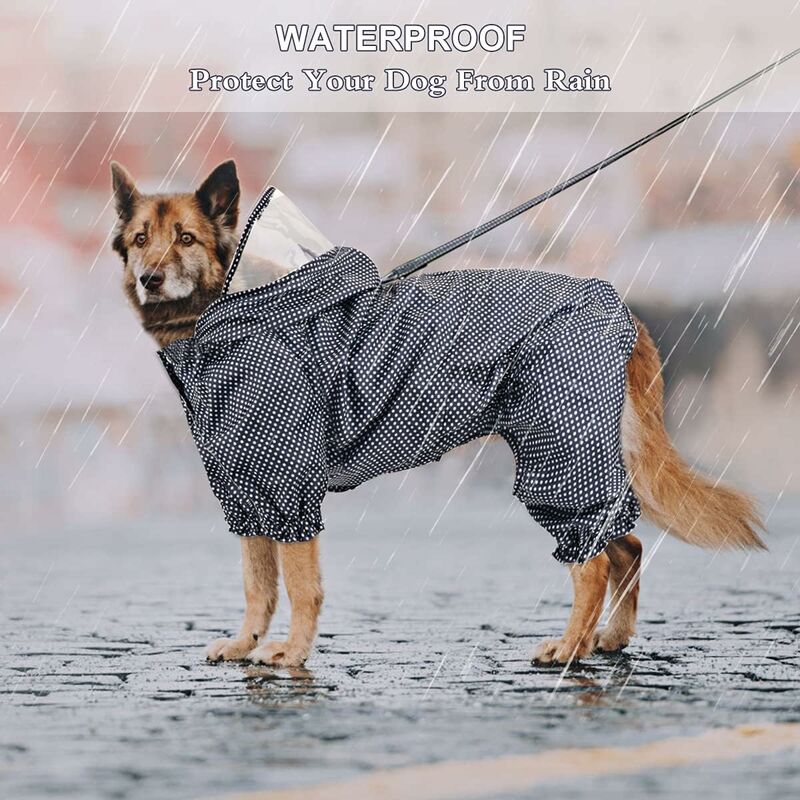 Manteau de pluie imperméable pour chien, poncho réglable pour chiot, manteau  de pluie à capuche pour chiens de petite et moyenne taille (bleu, XXL)