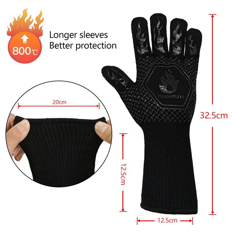 Gant Four Anti Chaleur Gant cheminee Anti feu Résistant jusqu'a 800°C  1472°F Certification EN407 pour la Protection Contre Les Risques Thermiques Gants  Four Anti Chaleur Barbecue : : Jardin