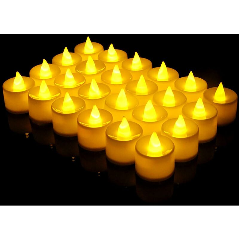 Bougies chauffe-plat LED lumineuses et réalistes avec minuterie, batterie  incluse, bougies votives vacillantes sans flamme