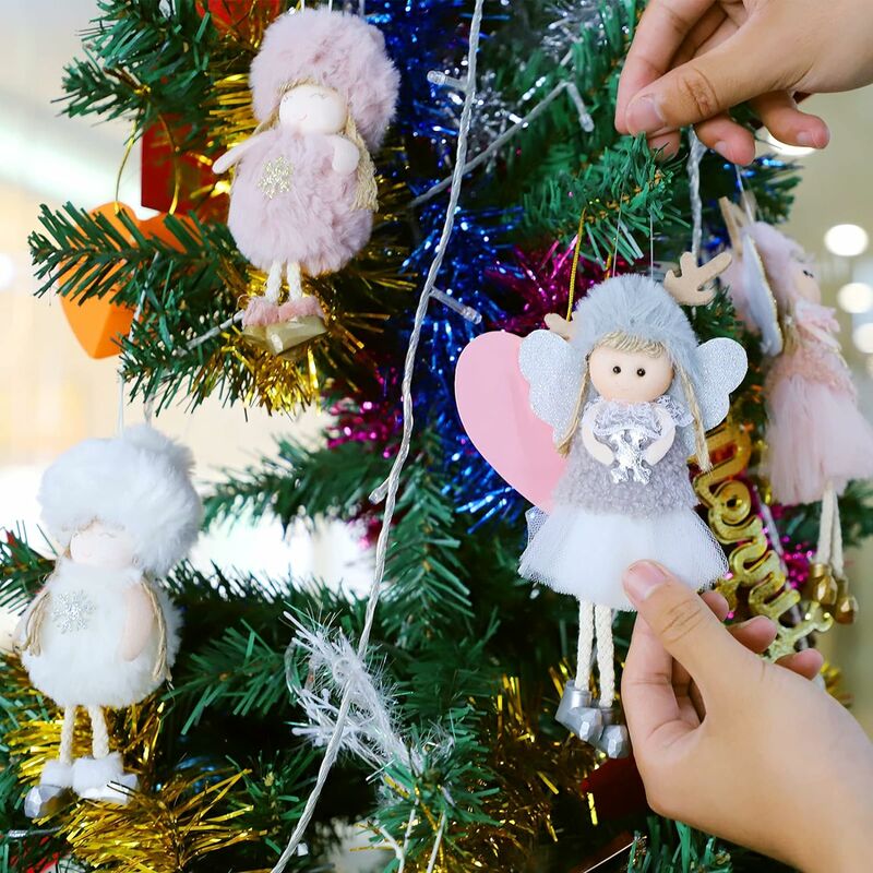 Arbre De Noël Pendentif, Ange Sapin De Noël Avec Ailes, Poupée En Tissu Ange  De Noël