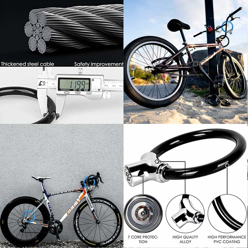 Câble Antivol Pour Vélo, Antivol Pour Vélo, Cadran De Verrouillage,  Diamètre De Section D'environ 10