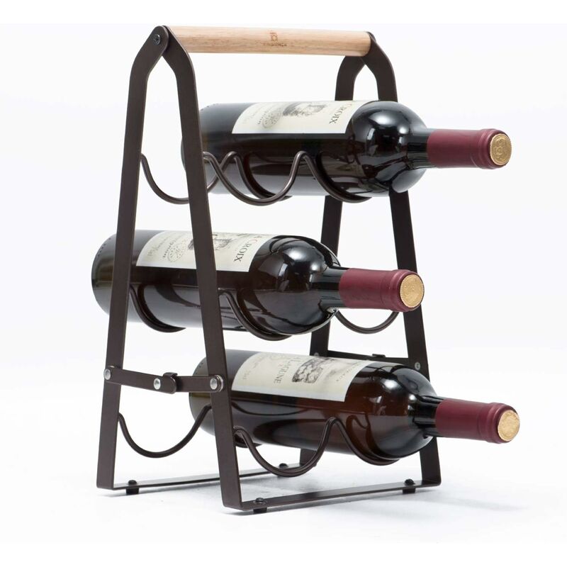 Petit casier à vin stockage autonome capacité de 6 bouteilles petit  comptoir de casiers à vin, support à vin en bois de ferme pour comptoir de  table