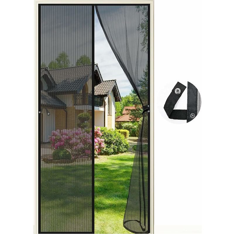 GABRIELLE Moustiquaire porte Fenetre 150 x 220 cm Magnétique Fermeture  Automatique Rideau Porte Anti insectes avec