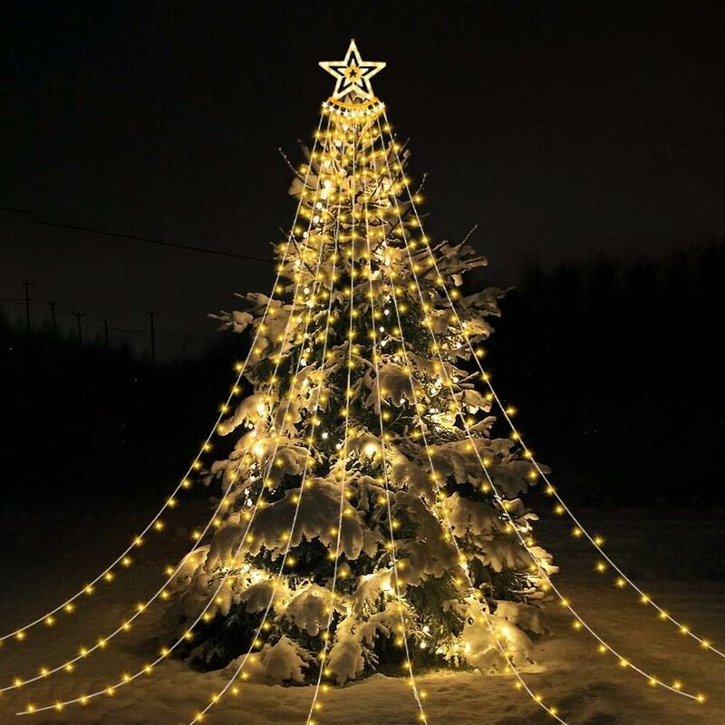 Rideau Lumineux Flocon de Neige, 3.5M Guirlandes Lumineuses 96 LED 8 Modes  d'Eclairage, Decoration de Fenêtre, Noël, Mariage, Anniversaire, Maison,  Pati - Blanc Chaud