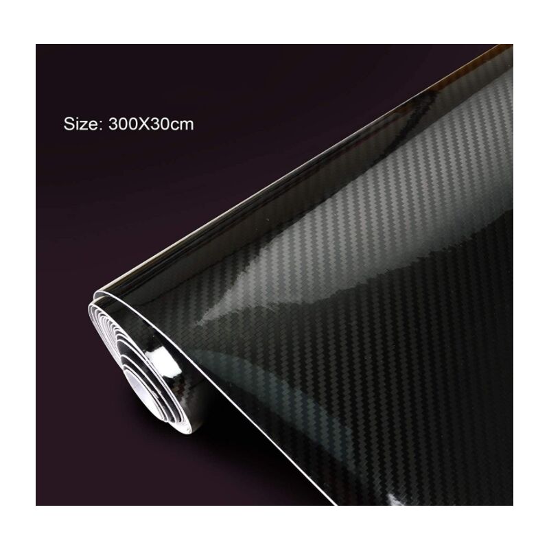 Film voiture noir 5D haute brillance fibre de carbone vinyle