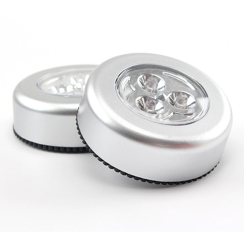Lot de 4 Lampe Spot LED Autocollant Éclairage Supplémentaire Alimenté par 3  Piles/Batteries pour Penderie/Placard/Étagère/Entrée/Cuisine/Passage - Blanc