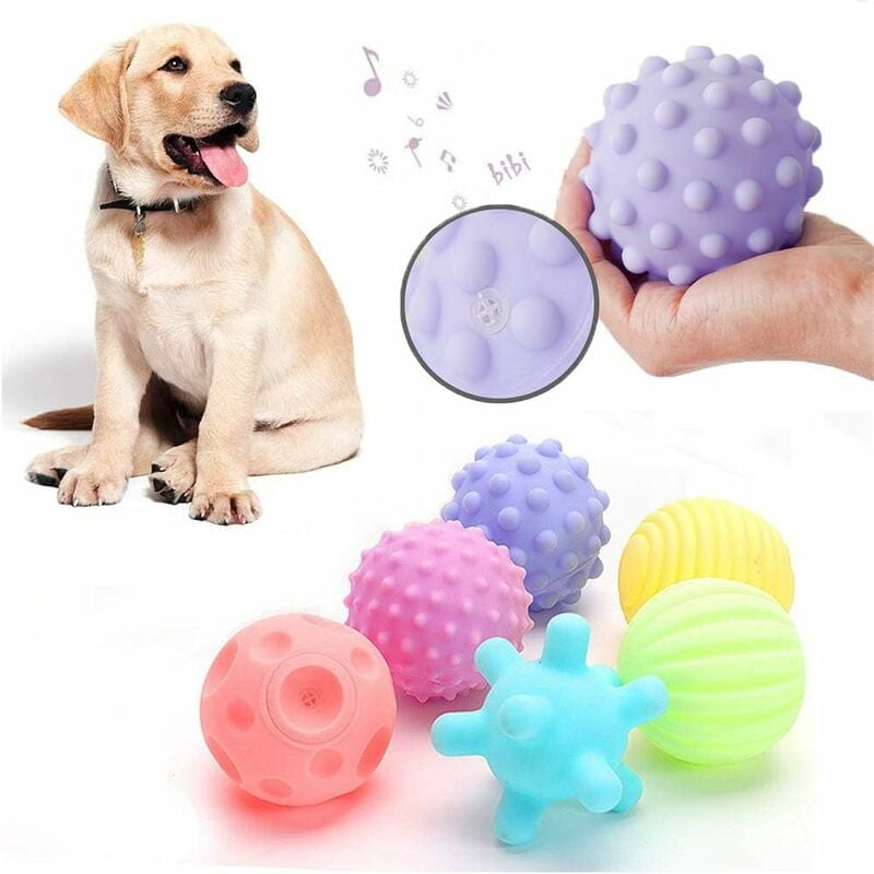 Balles Jouets Sonore 3 Pcs pour Chiens Caoutchouc Solide Et Résistant  Indestructible Rebondissante pour Entraînement