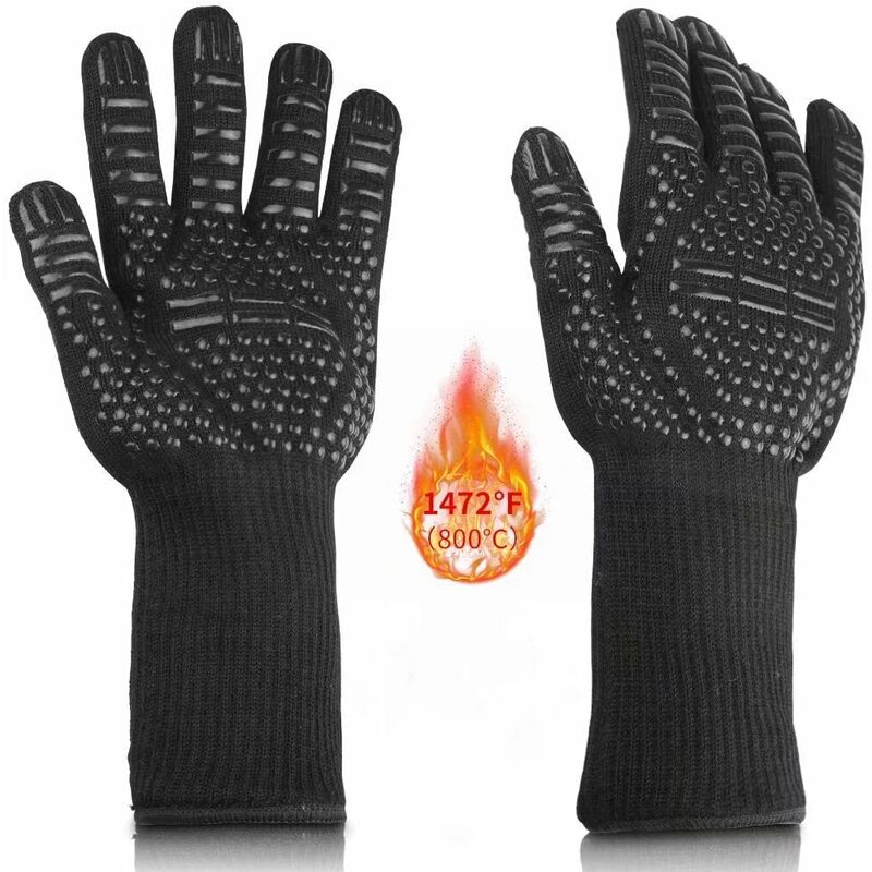 Gant four anti chaleur gant cheminee anti feu Résistant jusqu'a 800°C 1472°