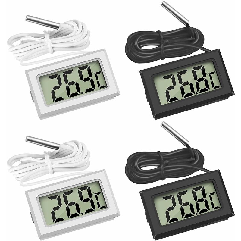 Lot Thermomètre Intérieur, 4 Pieces Lcd Mini Digital Thermometre