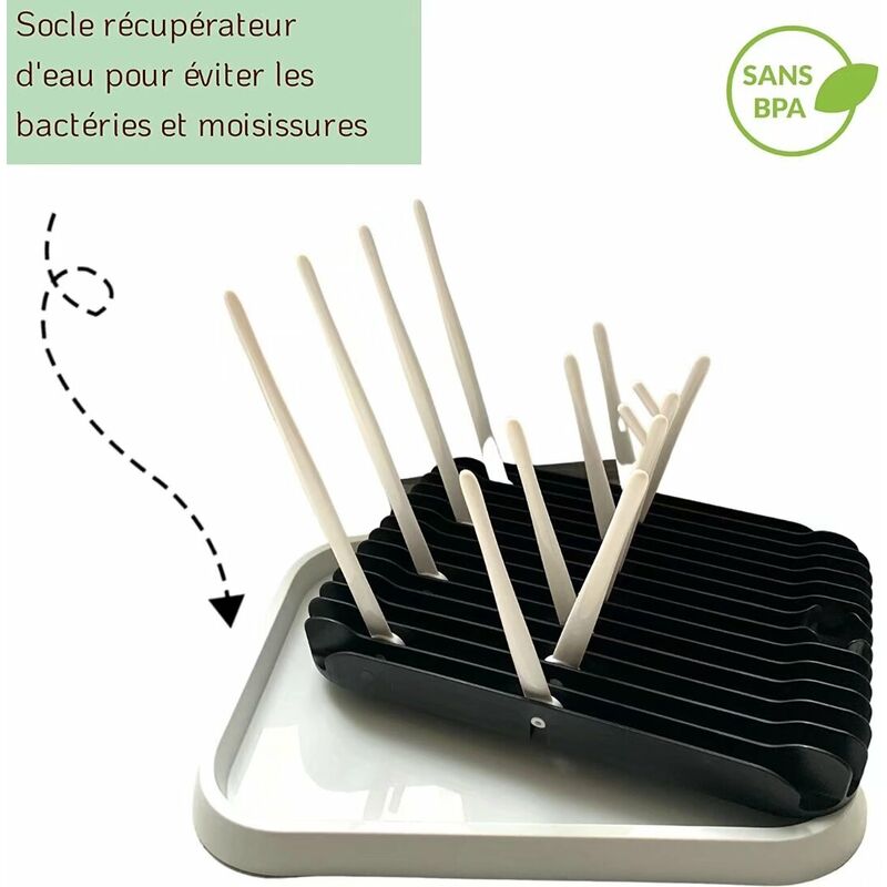 Egouttoir Biberon Pliable Noir, Seche Arbre Biberon, Idéal Sécher  Accessoires De Puériculture, Vaisselle, Tétines biberons，