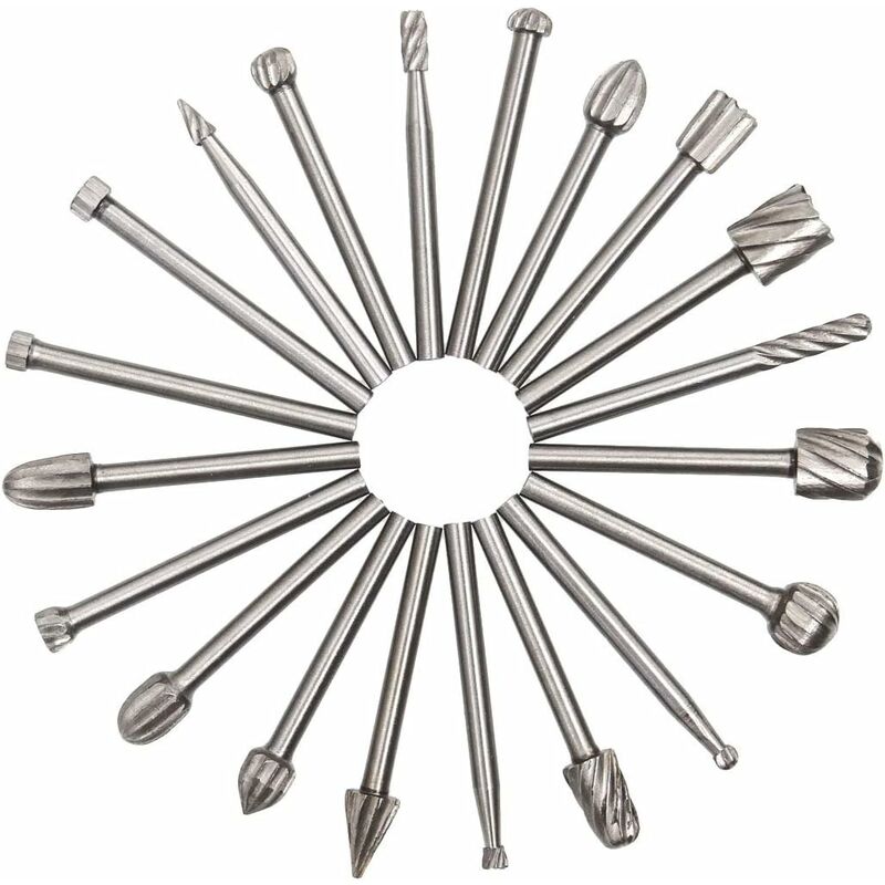 Ensemble d'outils pour le travail du bois, 20 pièces, 3mm, embouts pour  accessoires Dremel, couteau sculpté en acier inoxydable HSS