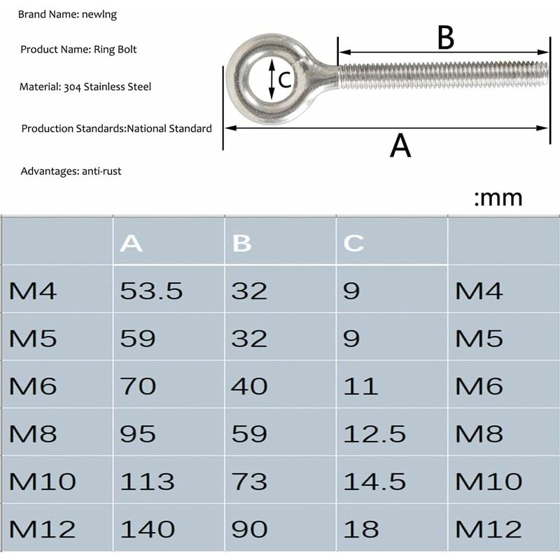 Lot de 4 anneaux soudés ø30 mm