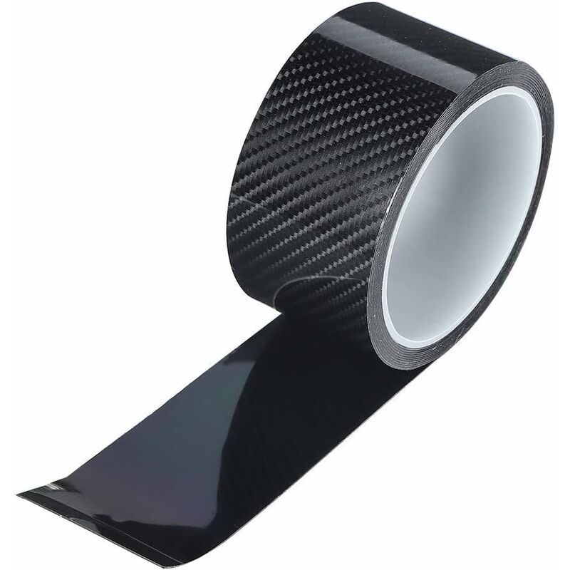 Film de protection de bord de portière de voiture en fibre de carbone 5D en  vinyle noir brillant - Film de protection universel auto-adhésif pour