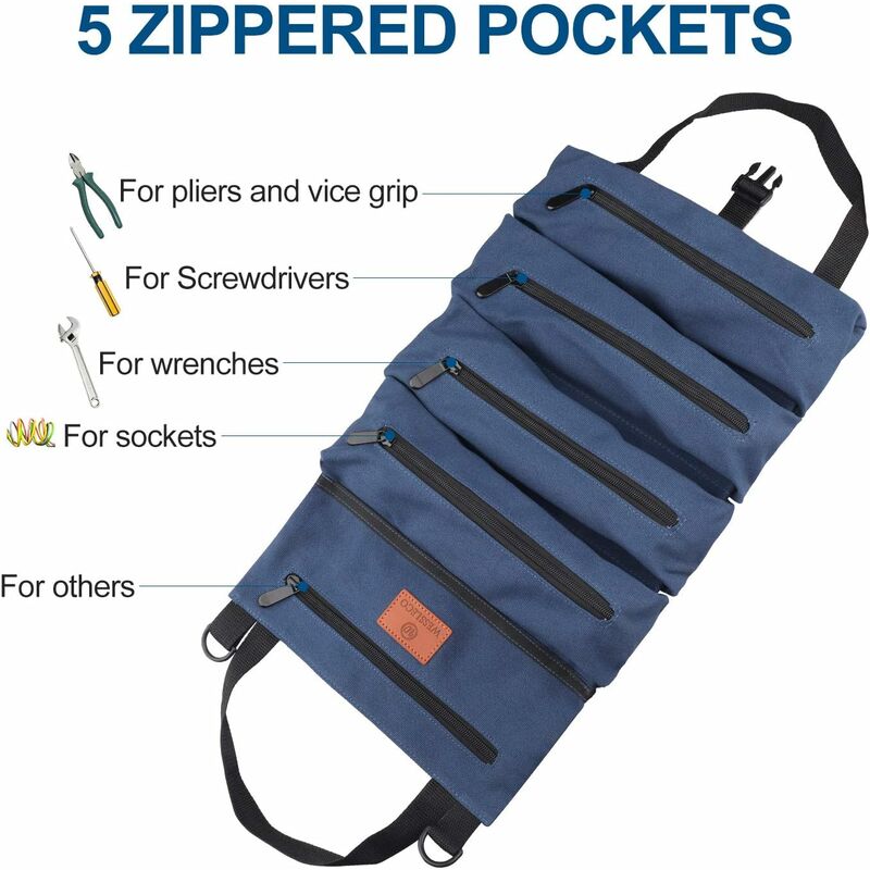 Housse à outils d'une pièce / sac / sacs 10 poches Porte-outils Roll  Storage Pouch Pliable / enroulable / portable Ultimate Tool Roll pour le  jardinage, électricien en oxf
