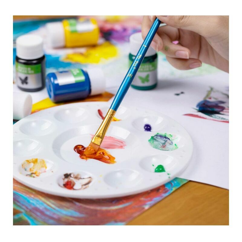 Palettes De Peinture en Plastique,Palette Peinture Enfant,Palette Ronde  Aquarelle,pour La Peinture, Le Dessin Et L'Artisanat De Bricolage,Palettes  De