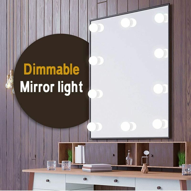 kit de lumière LED pour miroir cosmétique de courtoisie de Hollywood pour  maquillage, lampe de coiffeuse table,4 mètres,10 ampoules LED, miroir non