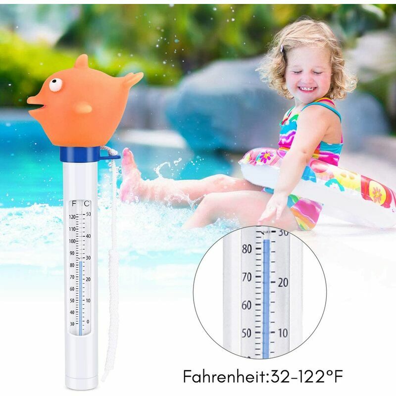 2 Thermometre Piscine, Flottant Pool Thermomètre, Cartoon Mignon  Thermomètre Résistent aux Chocs et à l’eau, Thermomètre pour Piscine  Intérieure et