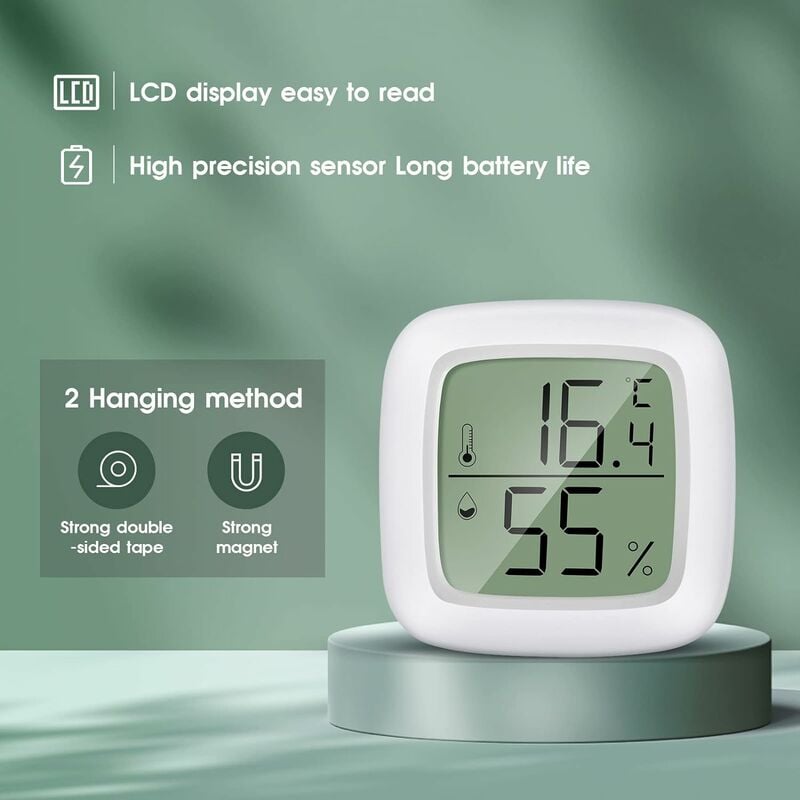 Smart home wifi sans fil capteur d'humidité de température lcd thermomètre  intérieur hygromètre w