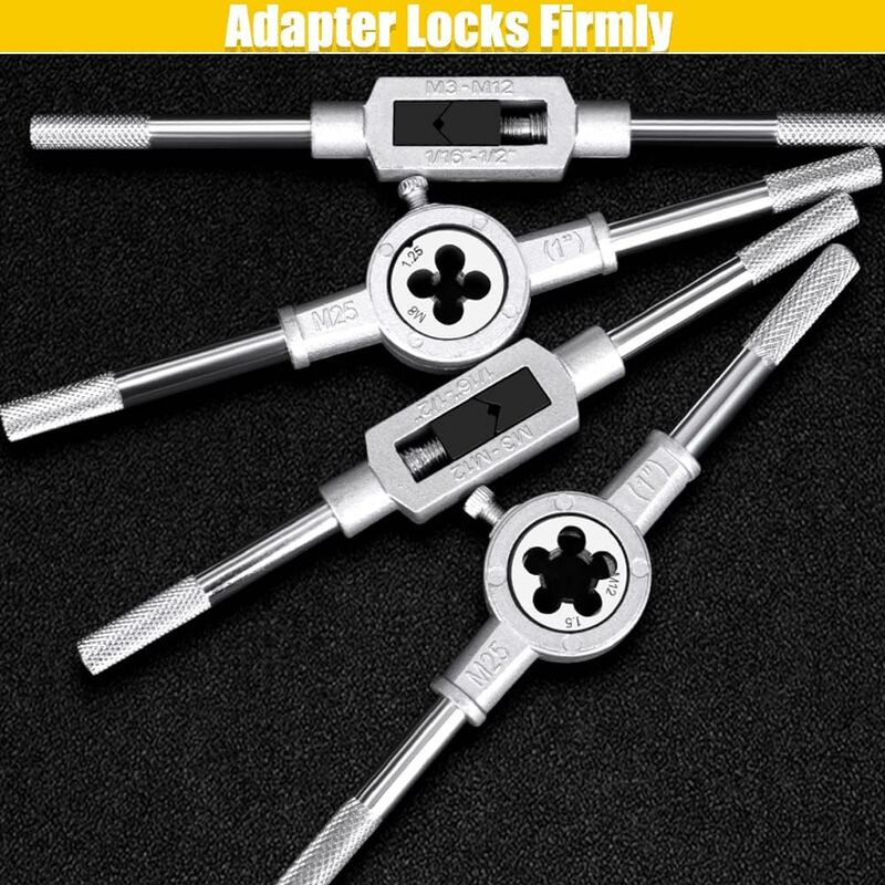 minifinker clé à taraud Jeu de tarauds et filières à vis M3-M12, 40 pièces,  avec clés et jauge de filetage, meuble rangement