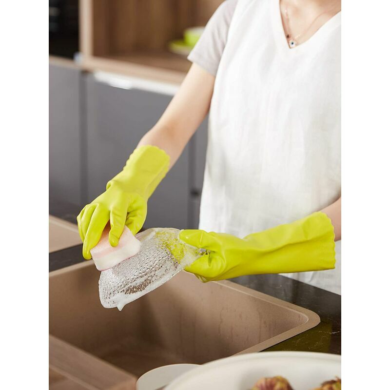 1 paire de gants de nettoyage pour lave-vaisselle en PVC, doux pour la  peau, gants