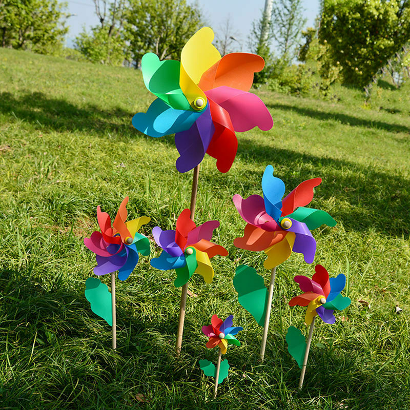 Moulin à vent Rainbow Flower pour la décoration de terrasse et de