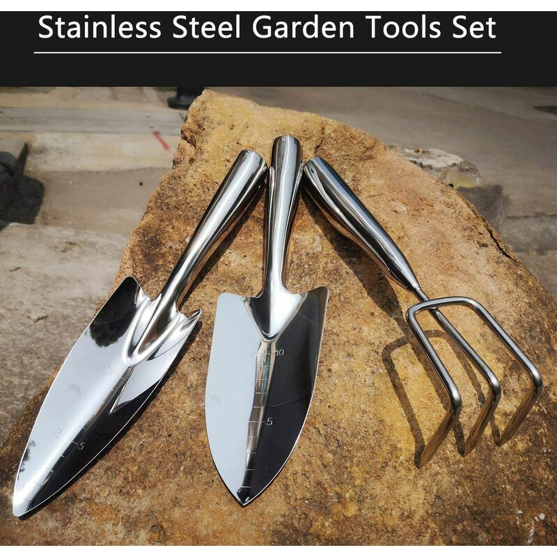 Set de 4 outils de jardin à main premium - grattoir joint, griffe