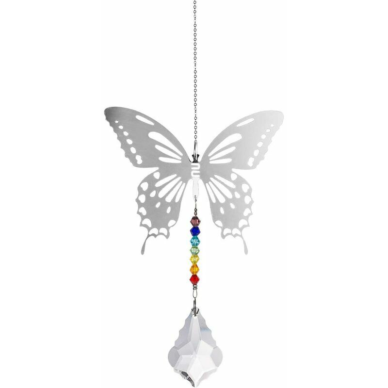 H & D-Suncatcher en cristal en forme de cœur, pendentif prisme