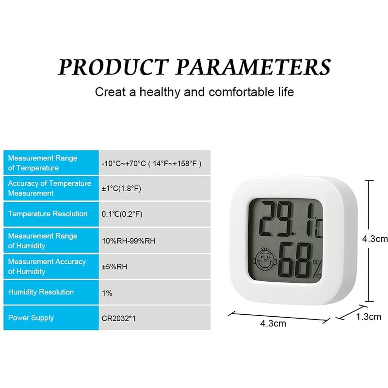 Température Humidité Mètre Multifonctionnel Haute Précision Numérique  Hygromètre Intérieur Thermomètre