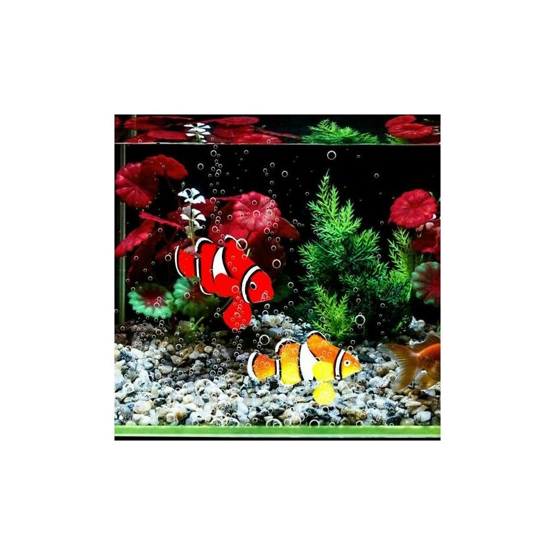 3pcs Poisson Artificiel Aquarium Silicone Flottant Clownfish