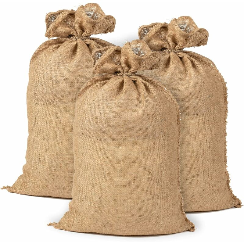 Lot 3 Sacs Pommes de terre Toile Jute 50 x 80 cm, 215 gr/m2, 25kg -  Naturel,SEMAket