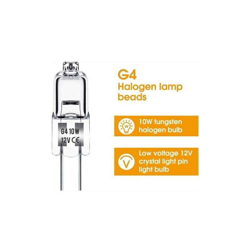 Techgomade Ampoule Halogene G4, Ampoule G4 12V 10W, blanc chaud