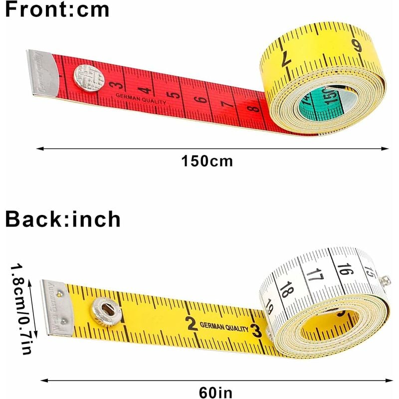 Bande de mesure précis pour corps Mesure rétractable Ruban à mesurer 150cm  / 60in