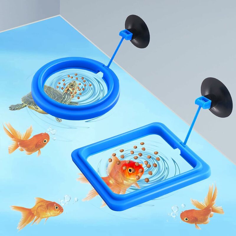 Lot de 2 anneaux d'alimentation pour poissons, tortues et poissons -  Accessoires pour aquarium - Cercle d