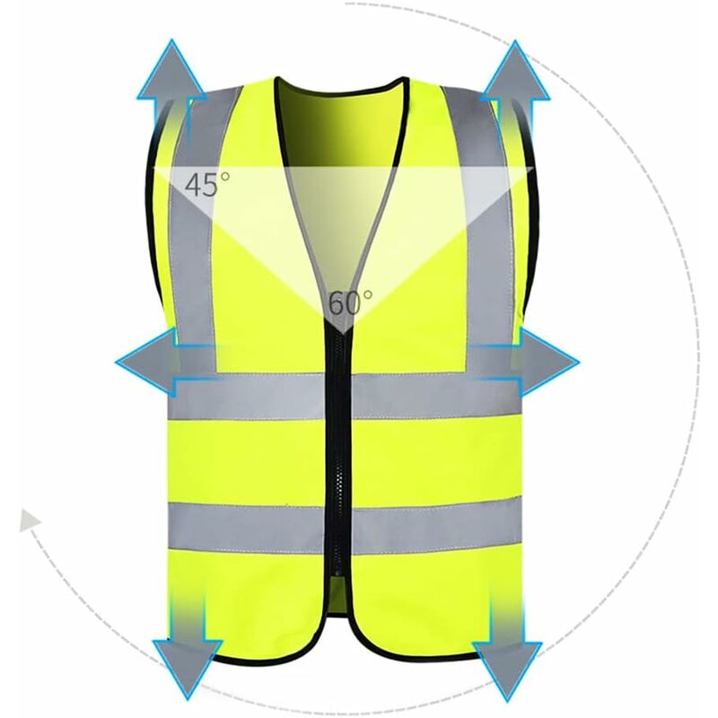 Gilet réflecteur - Gilet d'avertissement veste de sécurité haute réflecteur  avec