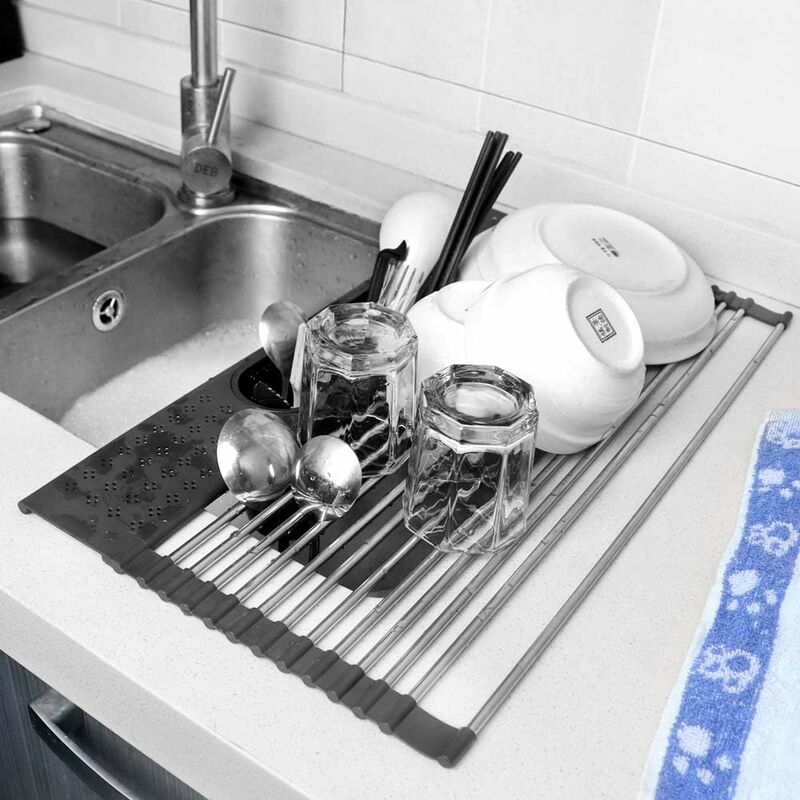 Égouttoir À Vaisselle Pliable En Acier Sus304, Support De Séchage