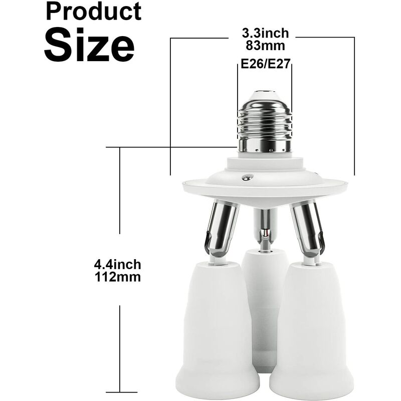 Douille de lampe LED E27 2 en 1, support d'ampoule, séparateur