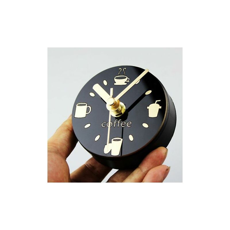 Horloge de réfrigérateur horloge collante magnétique à suspendre motif de  café horloge collante de réfrigérateur