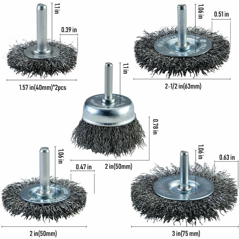 Dremel Brosse en acier au carbone de 1/2 pouce, accessoire d'outil rotatif  pour enlever la