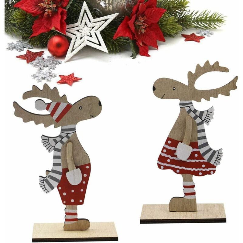 Costume de décoration en forme de renne pour voiture, ensemble de décoration  de noël, en bois de renne rouge, en bois d'élan - AliExpress