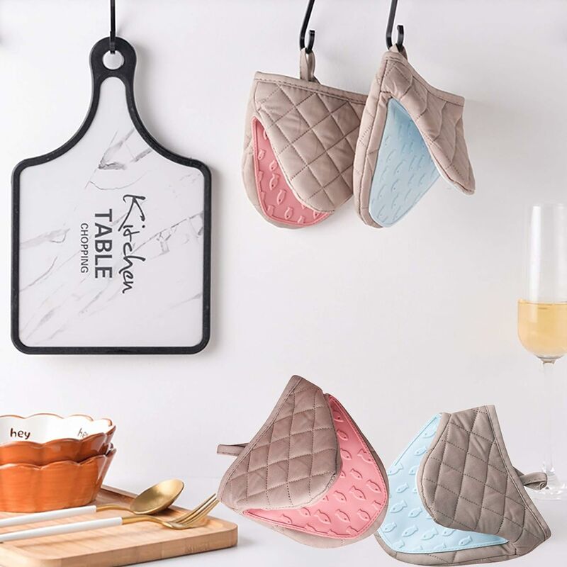 4 Pièces Silicone Mitaines Four Manique, Mini Gant de Cuisine, Support de  Pot en Silicone, Gants de Cuisson Silicone Épaississants Résistants à la  Chaleur, pour la Cuisson de Cuisine (Bleu + Rose) 