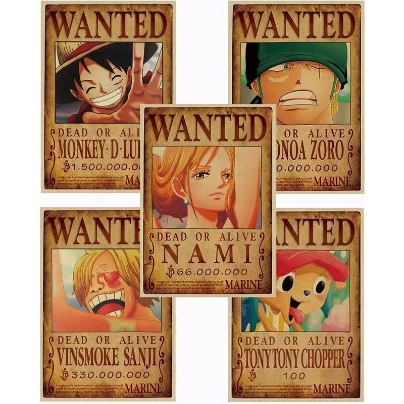 Affiche décorative One Piece Wanted pour la décoration de la