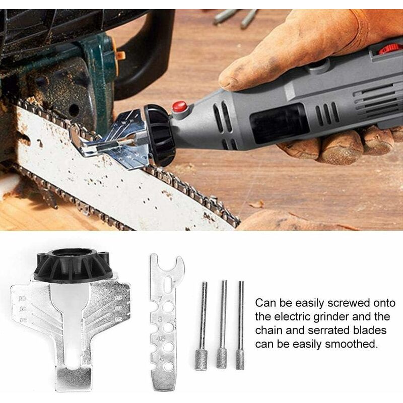 Kit d'affûtage de tronçonneuse électrique pour meuleuse électrique -  Ensemble d'accessoires de polissage pour chaînes de scie - Outils de  perceuse 
