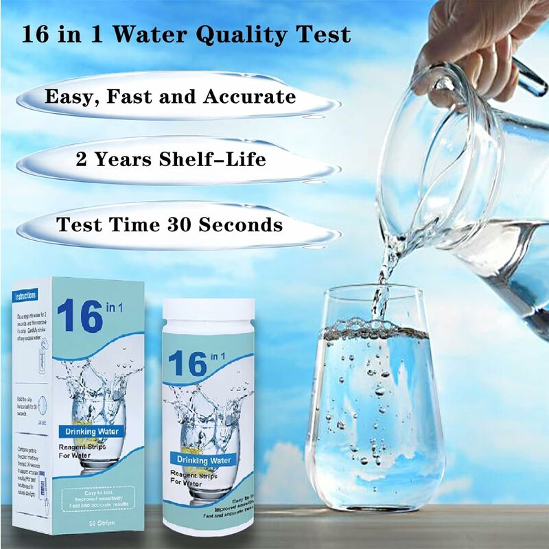Kit D'analyse de l'eau Potable 16 en 1 bandelettes de Test d'eau
