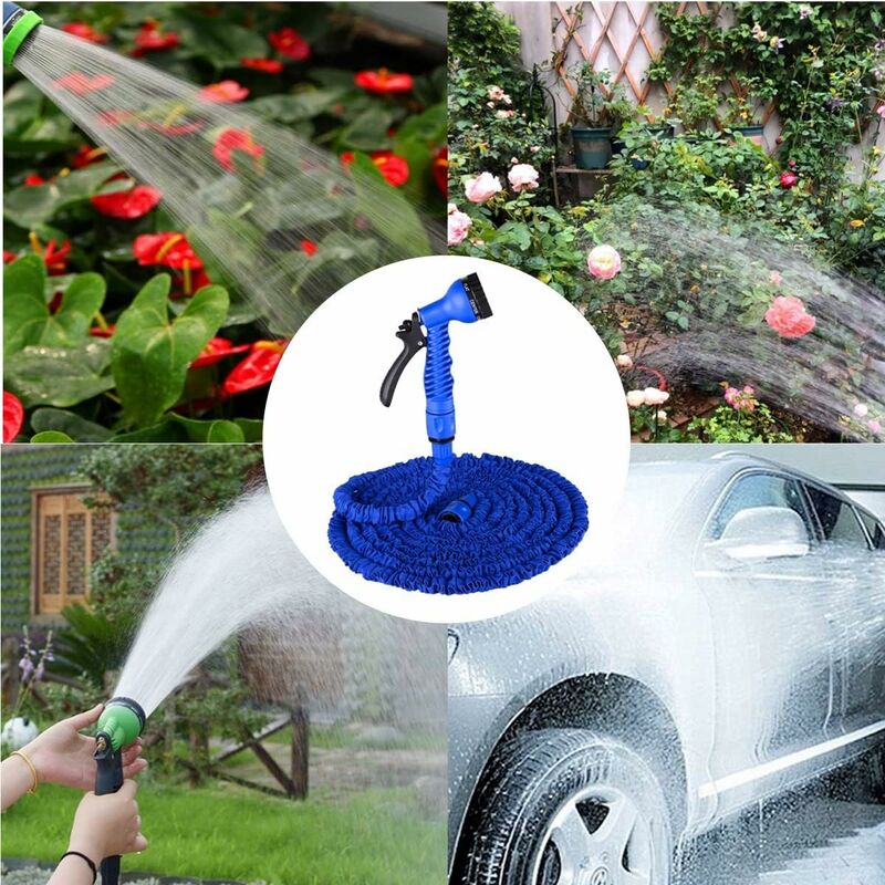Tuyau d'arrosage extensible, tuyau d'eau rétractable flexible, tuyau de  jardin extérieur, pour l'arrosage de la pelouse et le lavage de voiture