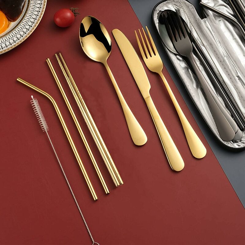 120 couverts en plastique réutilisables en or rose ~ couverts cuillères,  fourchettes, couteaux. : : Cuisine et Maison