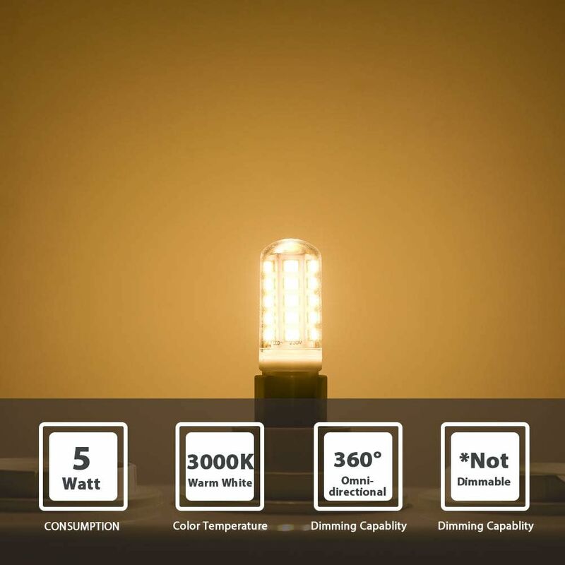Ampoule G9 LED - 5W Equivalent 33W 40W G9 Halogène, 420LM, Mini Lampe,  Blanc Froid 6000K, Sans