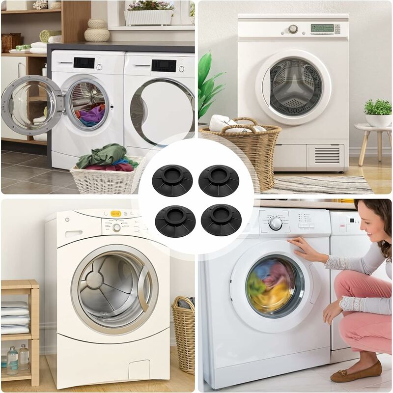 Amortisseurs lave linge,Carivent Tapis Anti-Vibration pour Machine à laver,Pieds  Anti-dérapants Lave-Linge