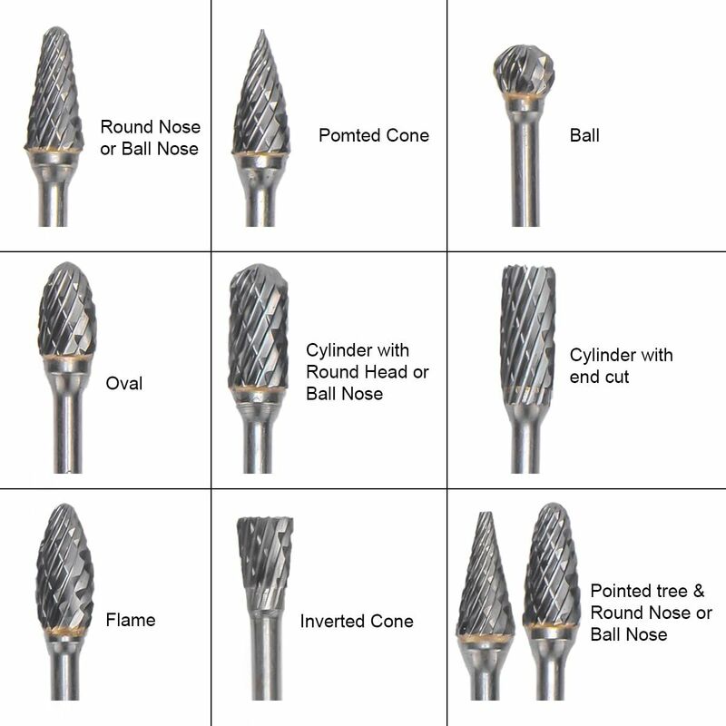 LAOYE 10pcs Fraises Rotatives en Carbure de 3mm à Queue Fraises Metal  d'Acier pour Outils Rotatifs Diamant de Broyage Perceuse Fraise Foret de  Tige en Carbure de Tungstène : : Bricolage