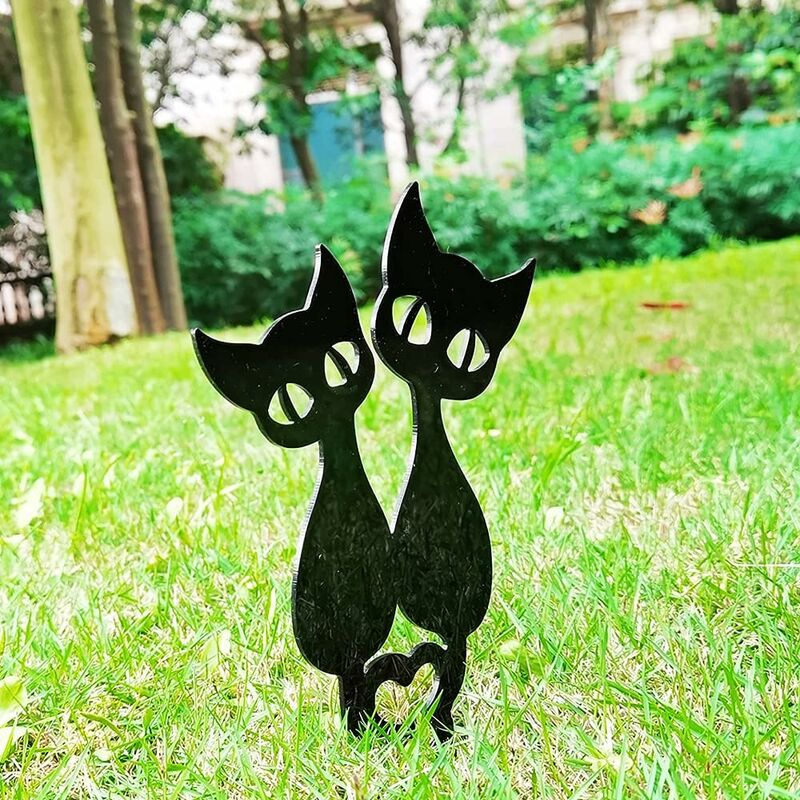 Lot de 2 décorations de jardin en métal rouillé pour chat rouillé - Aspect  rouille - Décoration de jardin - Métal rouille - Décoration de jardin  rouillée : : Jardin