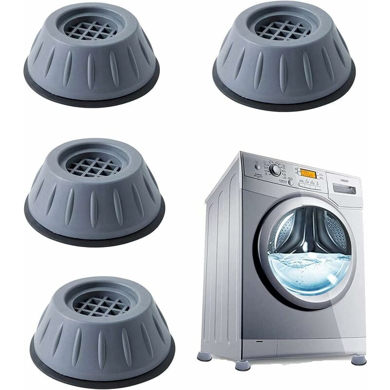 Amortisseur lave linge Relaxdays Pieds anti-vibration pour machine à laver  et sèche-linge, lot de 4 patins anti-dérapant, d : 6,5 cm, blanc
